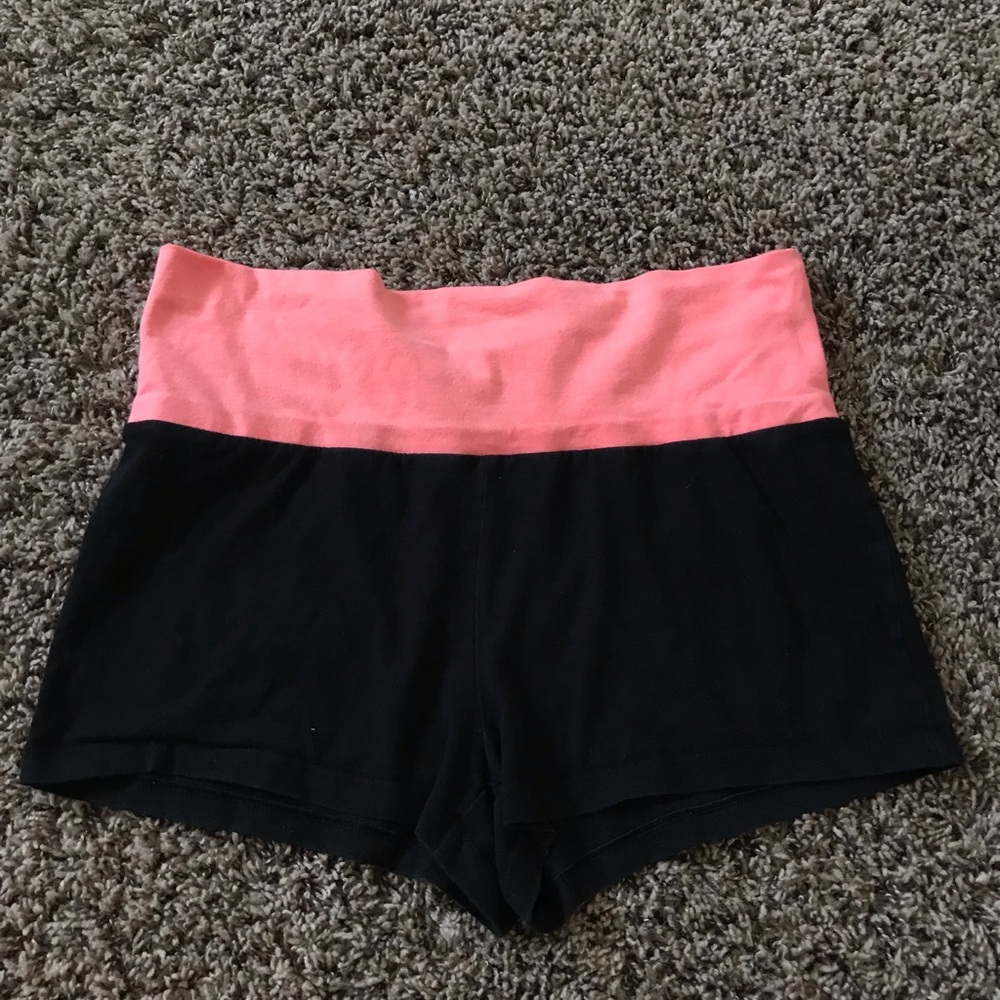 Women's Black and Pink Shorts